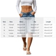 thumbnail image 3 of Wensltd Women Denim Bermuda Shorts Button Knee Length Casual High Waist Jean Shorts Lightweight, 3 of 9