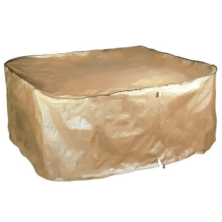 Table And Chairs Cover Abba Patio Outdoor/Porch Square Table and Chair Set Cover, Water proof, All Weather Protection, Tan Color ()