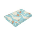 thumbnail image 6 of Kll Fleece Blanket Plush Throw Blanket White Geese And Flower,Soft Fuzzy Cozy Flannel Blanket For Couch Sofa Bed.(50"X40"), 6 of 9