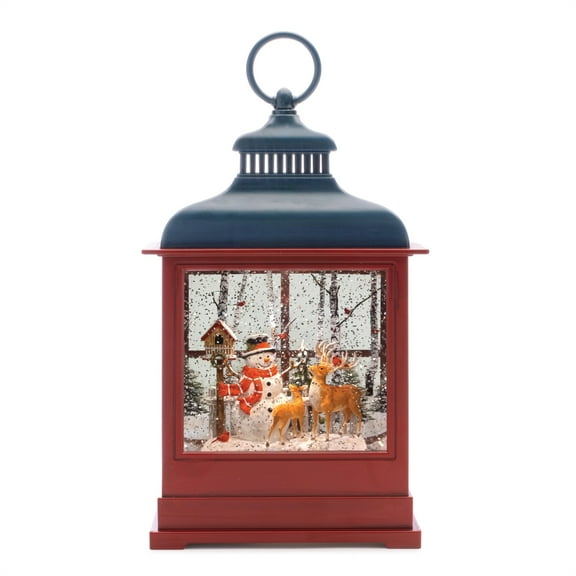 Melrose International Snow Globe w/Snowman and Deer 12"H Plastic 3 AA Batteries Not Included/USB Cord Included 6 Hr Timer