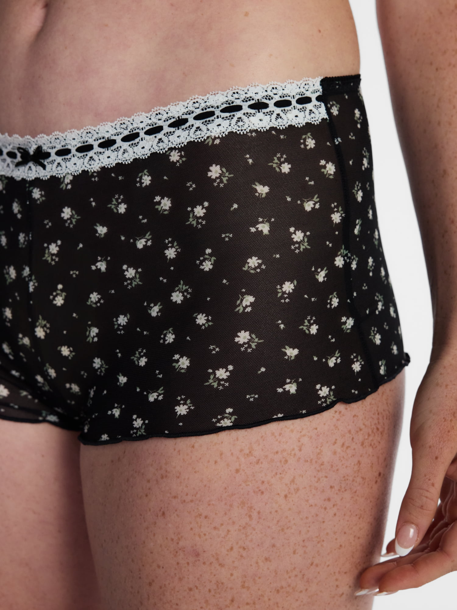 No Boundaries Beaded Lace Boyshort Panties, 3 Pack, Women's XS-XXXL