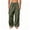 Army Green, variant on Mens Wide Leg Cargo Pants- Loose Fit Casual Outdoor Breathable Adjustable Hem Drawstring Elastic Waist Parachute Pants with Multi Pockets Gray Size XL
