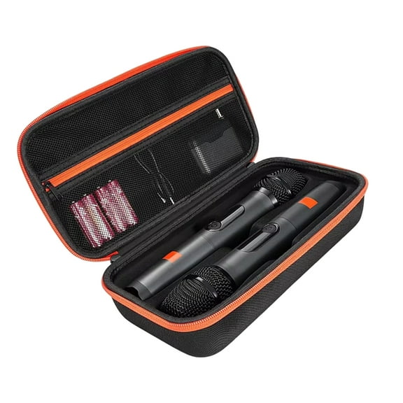 2 Microphones Carrying Case Portable Organizers for 2 Podcasters