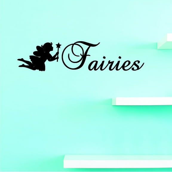 Custom Wall Decal Vinyl : Fairies Home Decor Picture Art 16 X 40 Inches