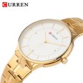 thumbnail image 3 of CURREN Moda Hombres de Negocios Correa de Acero Reloj de Cuarzo Casual Impermeable Caja Dorada Blanco, 3 of 3