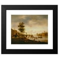 thumbnail image 2 of Isaac van Ostade 14x12 Black Modern Framed Museum Art Print Titled - River Landscape with Swimmers (1644), 2 of 5