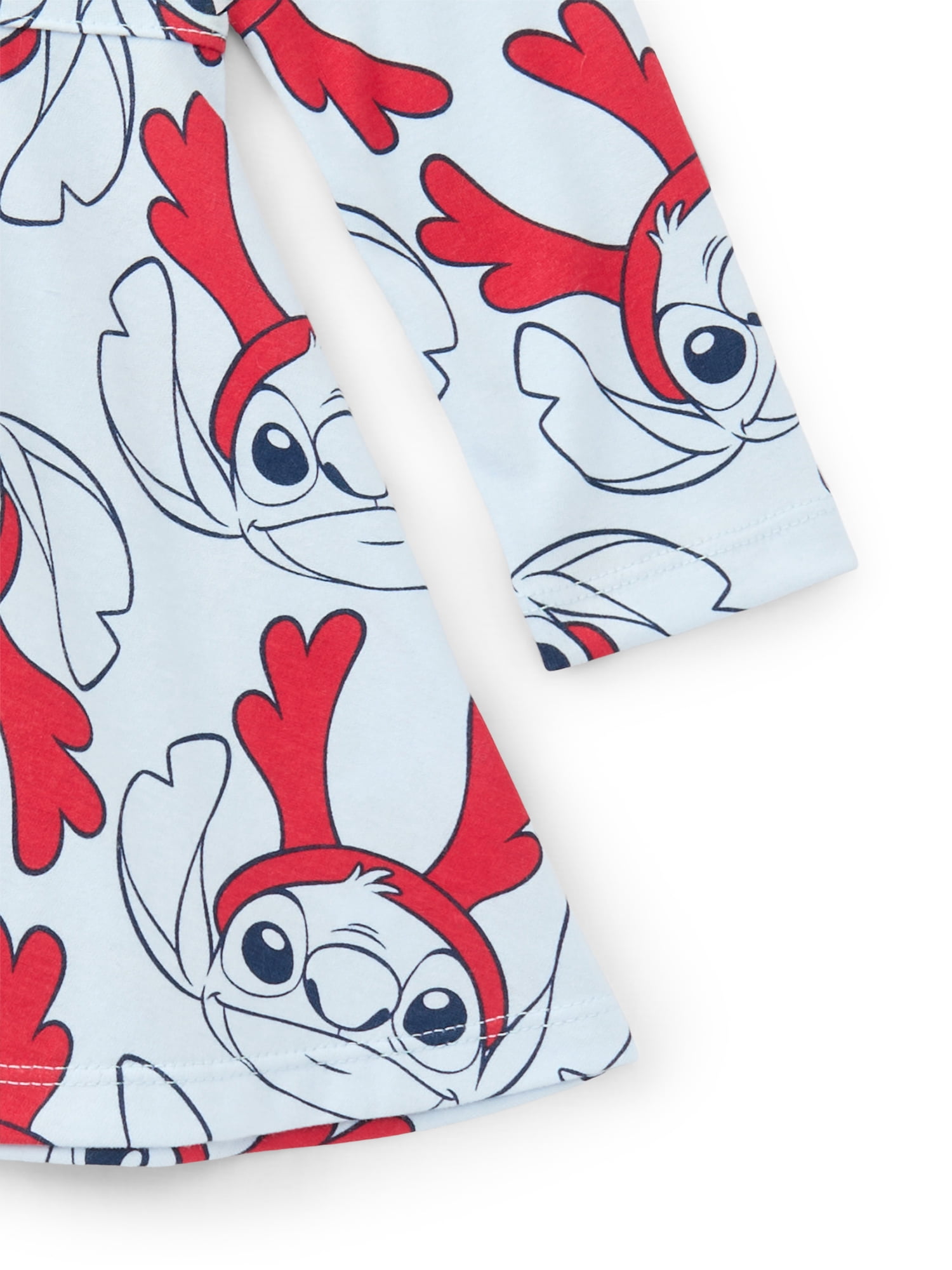 Stitch Toddler Girls Allover Print Dress with Long Sleeves, Sizes 12M-5T