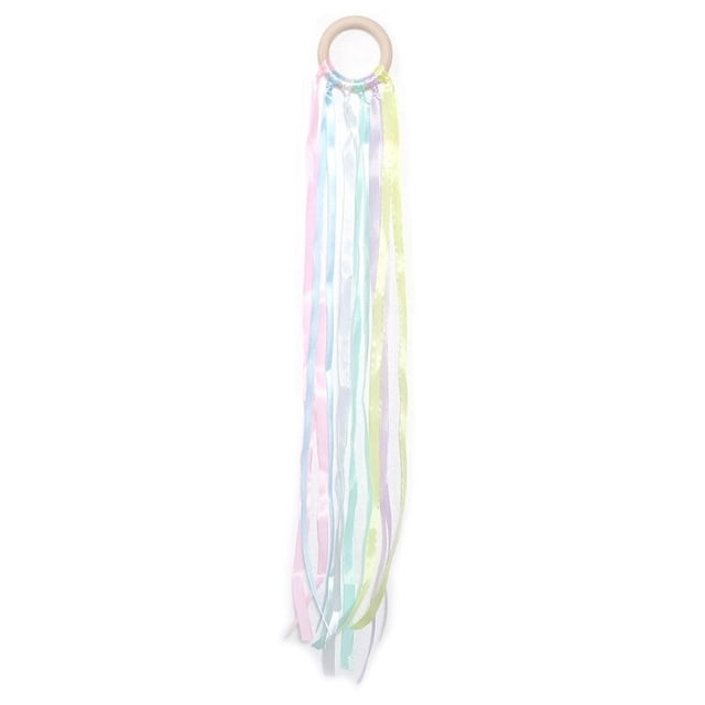 Montessori Style Sensory Toy BPA-free Non-toxic Baby Ribbon Ring Upwards Development Colour Recognition Sensory Toy