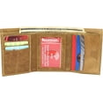 thumbnail image 3 of Marshal RFID Blocking Men's Genuine Leather Slim Trifold Credit Card ID Holder Tan Wallet for Men, 3 of 9