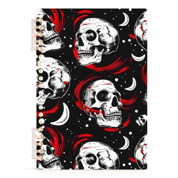 joogoo A5 Spiral Journal Notebook Skulls and Moon College Ruled Notebooks 8.3" x 5.7" 1 PC