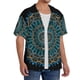 thumbnail image 2 of Fotbe Mandala Camisa Estampada de Manga Corta para Hombre, Casual de Verano, Estilo Playero, Sin Arrugas-Large, 2 of 5