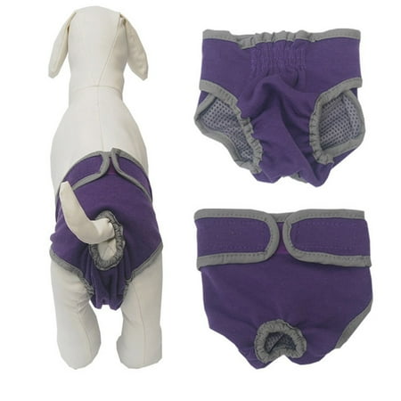 Female Dog Diapers for Small Medium and Large Dogs Adjustable and Leakproof Doggie Sanitary Panties The Harassment of Pants and Safety Pants(Purple XS)