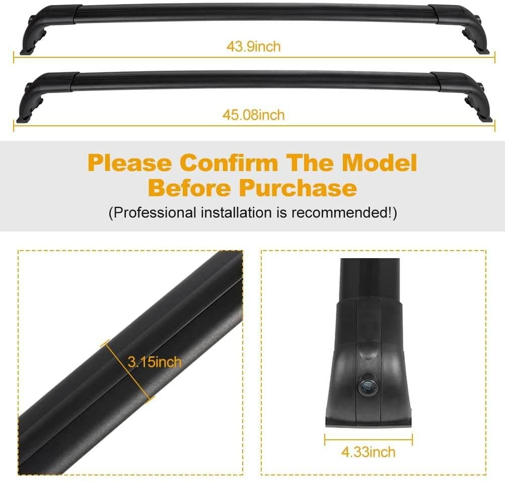 ROADFAR Roof Rack Aluminum Top Rail Carries Luggage Carrier Fit for 2005 2006 2007 2008 2009 Land Rover LR3 Baggage Rail Crossbars 