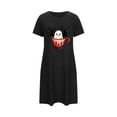thumbnail image 5 of Sakmal Short Moomoo Dresses for Women Comfy Spooky Season Black Night dress Ghost Print Short Sleeve Nightgowns for Women, 5 of 5