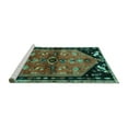 thumbnail image 2 of Ahgly Company Machine Washable Indoor Round Animal Turquoise Blue Traditional Area Rugs, 3' Round, 2 of 4