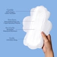thumbnail image 4 of 100% Organic Cotton Menstrual Pads - Large Bulk Pack Sanitary Napkins for Women with Wings - Used on Sensitive Intimate Areas for Breathable Comfort - Ultra Thin Period Care, 54 Count, 4 of 5