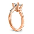 thumbnail image 6 of Solid 14k Rose Gold Lab Grown Diamond Side-Stones with CZ Cubic Zirconia Center Stone Engagement Ring Rin Size 7, 6 of 7