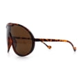 thumbnail image 6 of Super Oversized Curved Top Shield Racer Plastic Fashion Sunglasses Tortoise - Brown, 6 of 8