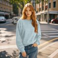thumbnail image 2 of Holzkary Oversized Sweatshirt for Women Ladies Loose Large Long Sleeved T Shirt Printed Sweater Loose Fit Casual Long Sleeve Sweatshirt Comfy Fall Winter Outfits Clothes 2025 Fashion Light Blue Xxl, 2 of 7