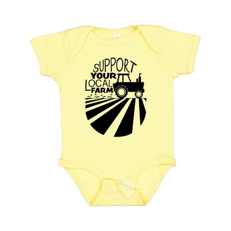

Inktastic Support Your Local Farm- Tractor Gift Baby Boy or Baby Girl Bodysuit
