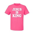 thumbnail image 2 of Jesus Is King Bible Scripture | Mens Christian Graphic T-Shirt, Neon Pink, Large, 2 of 3