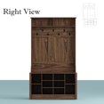 thumbnail image 3 of OXYLIFE Hall Tree with Storage Bench, Wood Entryway Coat Rack with 7 Hooks and 10 Storage Cubes, Walnut, 3 of 6