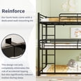thumbnail image 6 of Twin Over Twin Over Twin Triple Bunk Bed Frame, Heavy Duty Detachable Bunk Beds for 3, Metal 3 Bunk Beds with 2 Ladder & Guardrail for Teens Adults (Black), 6 of 7