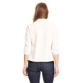 thumbnail image 4 of Women's Fitted Waist Length Jacket Open Front Draped Neck Ruched Sleeves, 4 of 5