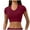 Red, variant on Timegard Workout Tops for Women V Neck Short Sleeve Skinny Crop Tops Athletic Running Gym Yoga Top