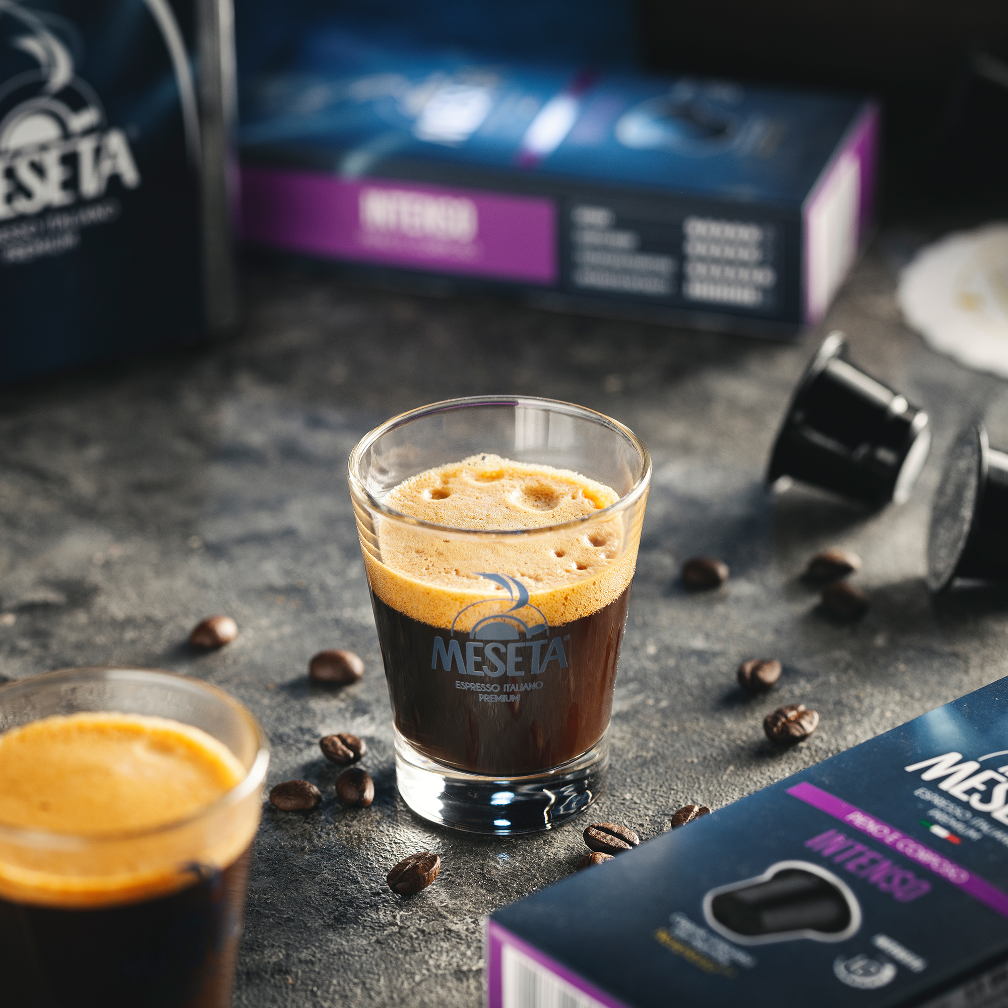 100 Meseta Intenso Fairtrade Italian Nespresso Compatible Capsules. 100 Capsules of Gourmet Coffee Espresso Compatible with Nespresso Machine.