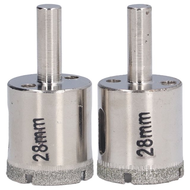 Broca de sierra de vidrio Ormromra 2 piezas 28 mm acero inoxidable para mármol granito cerámica