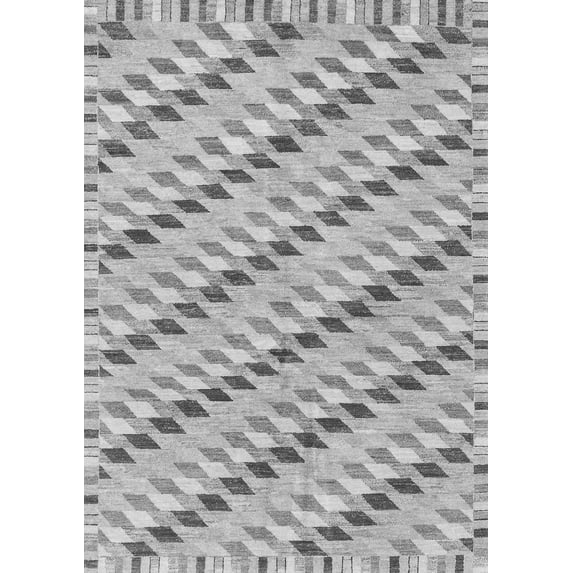 Ahgly Company Indoor Rectangle Abstract Gray Modern Area Rugs, 2' x 5'