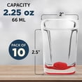 thumbnail image 5 of Square Shot Glasses by ARC 2 oz. Set of 10, Bulk Pack - Great for Weddings, Birthdays, Parties, Indoor & Outdoor Events - Red, 5 of 5