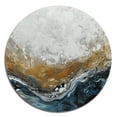 thumbnail image 2 of Designart "Modern Contemporary Abstract Grey and Gold II" Abstract Marble Metal Round Wall Decor, 2 of 5