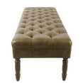 thumbnail image 5 of HomePop Classic Tufted Long Bench - Light Brown Vegan Leather, 5 of 11