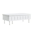thumbnail image 5 of Tcbosik 43.3" Lift Top Coffee Table, Modern Cocktail Table with Hidden Storage Compartment and 2 Drawers, Center Table with Foldable Tabletop for Living Room, Dining Room, White, 5 of 10