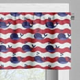 thumbnail image 3 of Ambesonne Whale Valance Pack of 2, Nautical Pattern, 54"X18", Dark Coral Navy Blue, 3 of 5