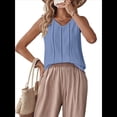 thumbnail image 2 of Camisetas de Sin Mangas para Mujer, Blusas Informales Holgadas con Cuello en V, Blusas Tipo Túnica, Color Azul , Talla M, 2 of 9