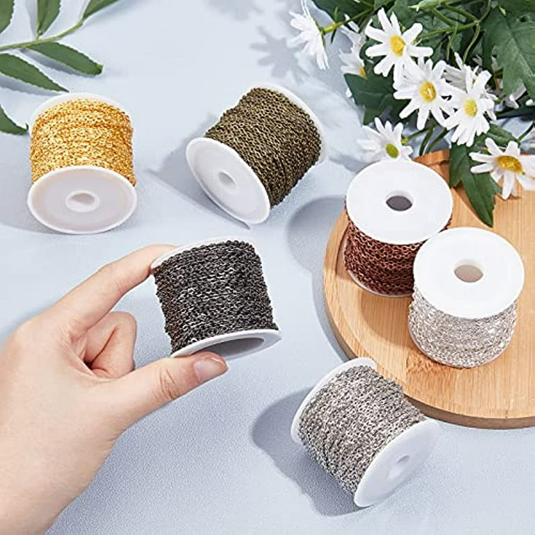 Gunmetal Brass Flat Cable Chain - 32.8 Feet Soldered Jewelry Making Chain 2.5x2mm