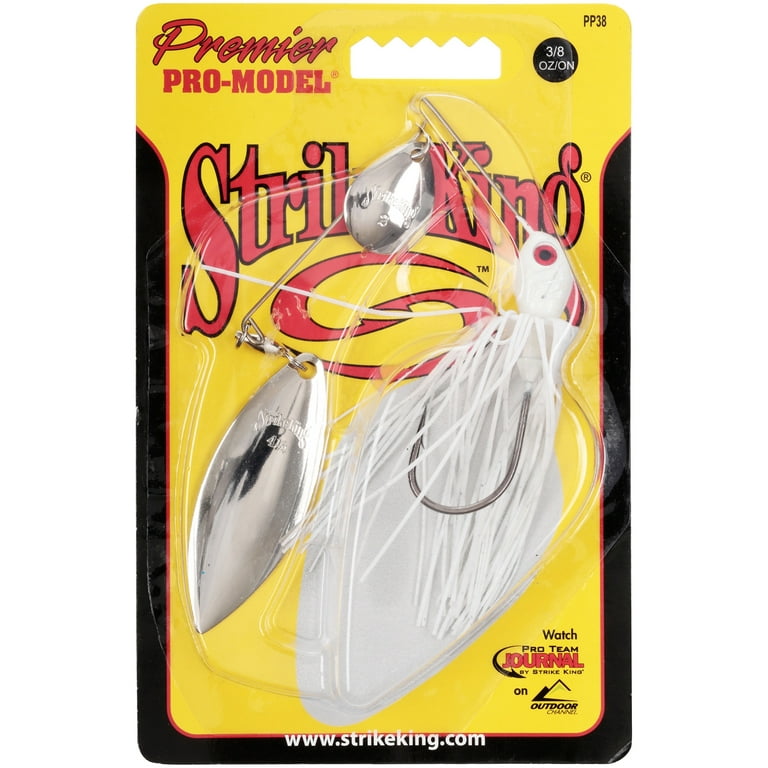 Strike King Premier Pro-Model 3/8 oz Spinnerbait Lure Colorado/Willow White