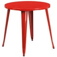 thumbnail image 5 of BizChair Commercial Grade 30" Round Red Metal Indoor-Outdoor Table Set with 4 Arm Chairs, 5 of 5