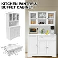 thumbnail image 3 of Kitchen Pantry Storage Cabinet with Drawers, Modern White Buffet with Microwave Stand, Tall Hutch with 14 Shelves, White, 3 of 8