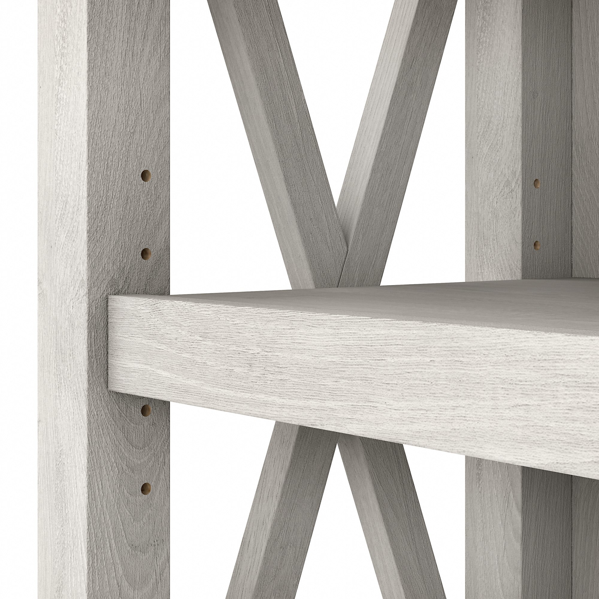Bush Furniture Key West Tall 5 Shelf Bookcase, Set of 2, Linen White Oak