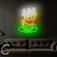 thumbnail image 3 of C-CRAFT Floral Tea Cups Neon Led Light Up 40 inch for Tea Shop Kitchen Wall Decor, 3 of 5