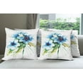 thumbnail image 6 of Ambesonne Summer Throw Pillow Cover 4 Pack, Nature Painting, 18", Teal Green White, 6 of 7
