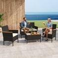 thumbnail image 2 of Gymax 8 Piece Outdoor Patio Rattan Furniture Set Rattan Conversation Set w/ Chairs & Loveseat, 2 of 10