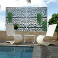 thumbnail image 3 of POSHIONS Decorative Privacy Screen Outdoor Divider with Stand Metal Corten Steel 76" x 47.2" x 15.7" Black, 3 of 5