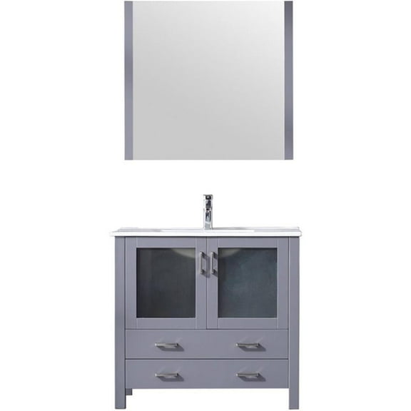 Lexora Home Volez 36" Single Vanity in Dark Gray