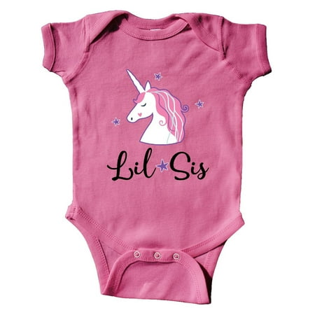 

Inktastic Lil Sis Unicorn Girls Sister Announcement Gift Baby Girl Bodysuit