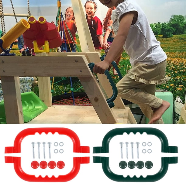 Muyoka Asas de seguridad para patio de juegos de plástico para niños, empuñaduras de mano para casa de juegos, barras de agarre para juego Muyoka Hogar